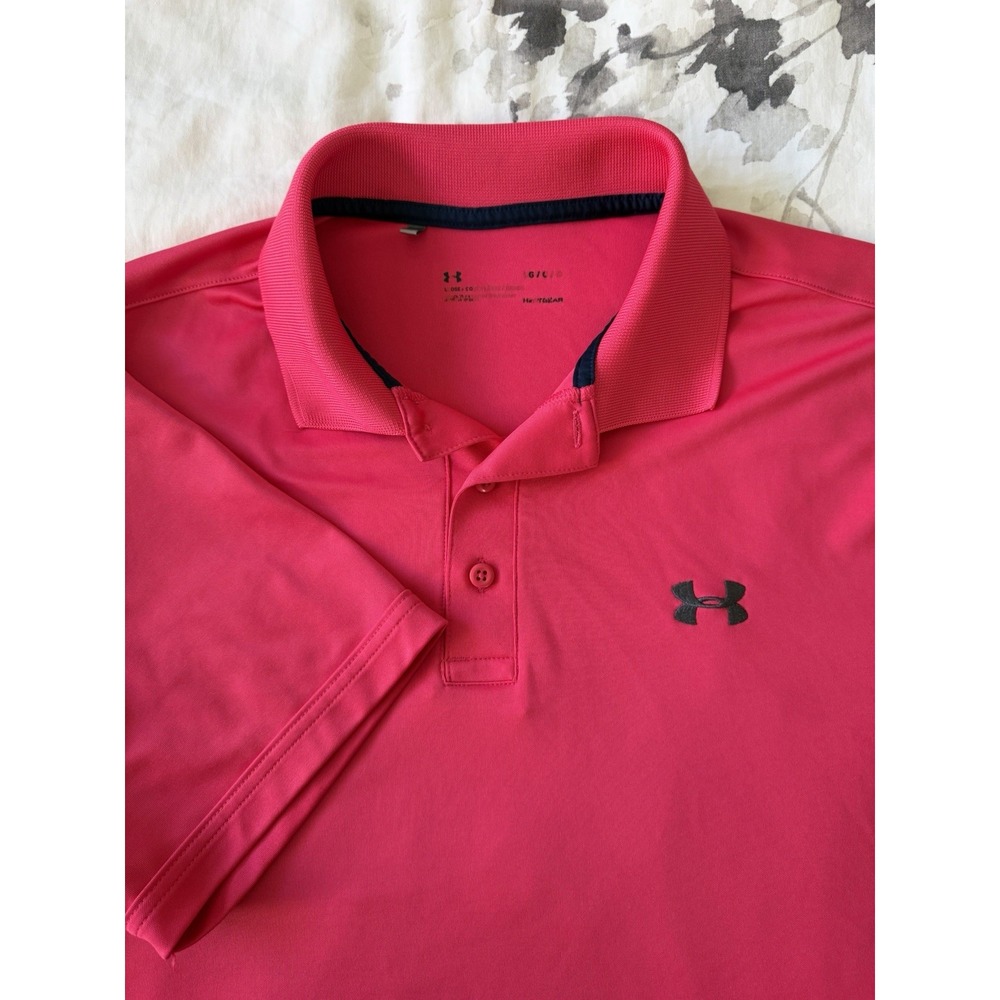Under Armour Golf Polo Short Sleeve Shirt Hot Pink Infrared Performance Stretch